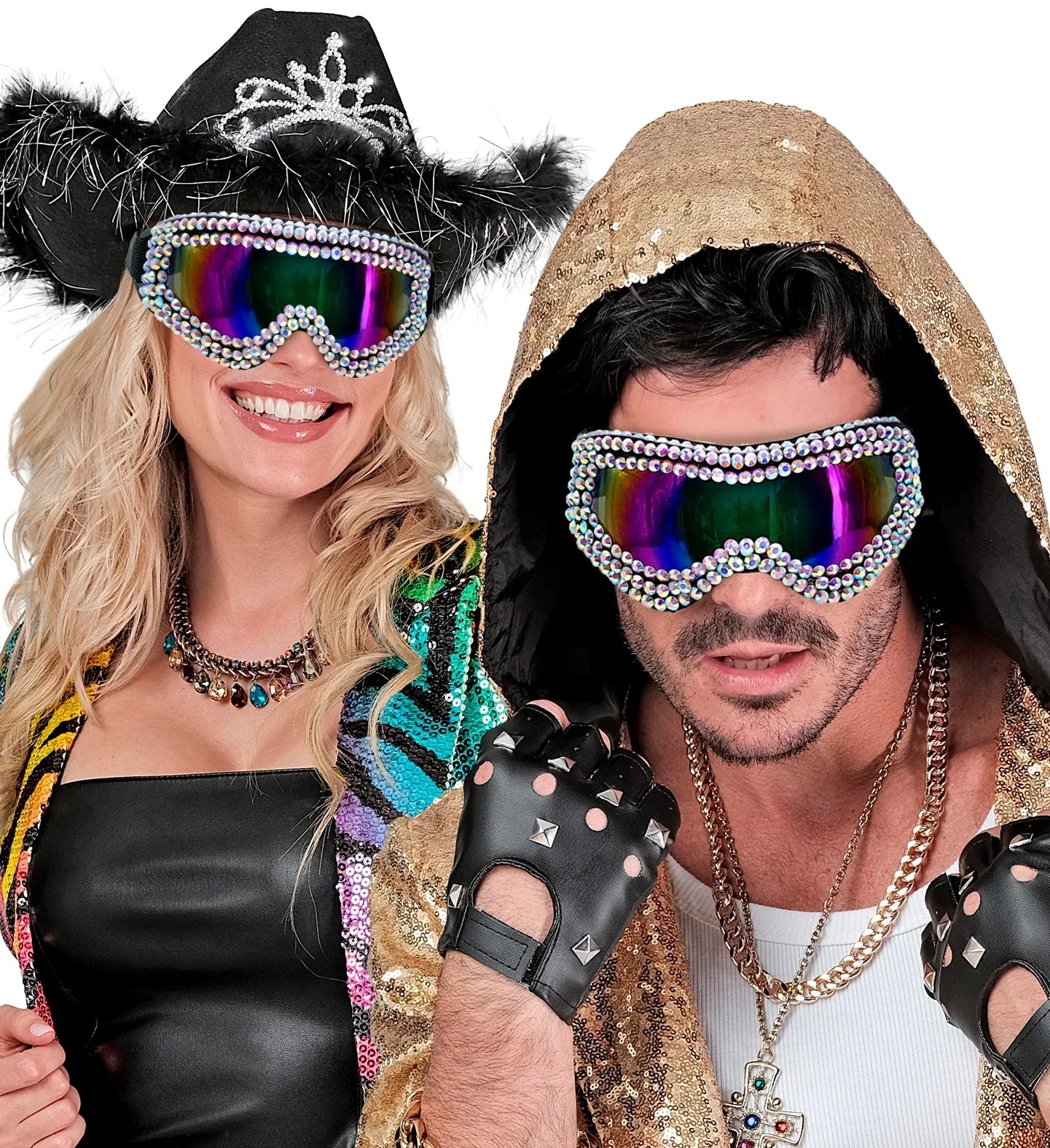 Gafas de Esquí o Snowboard Años 80 con Diamantes de Strass Gafas Widmann