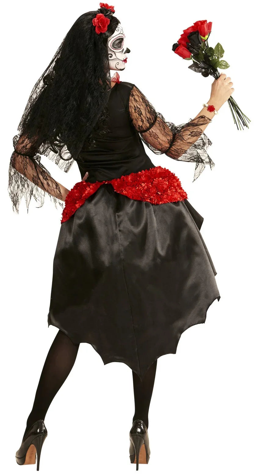 Disfraz de Catrina con Tocado para Mujer Halloween Widmann