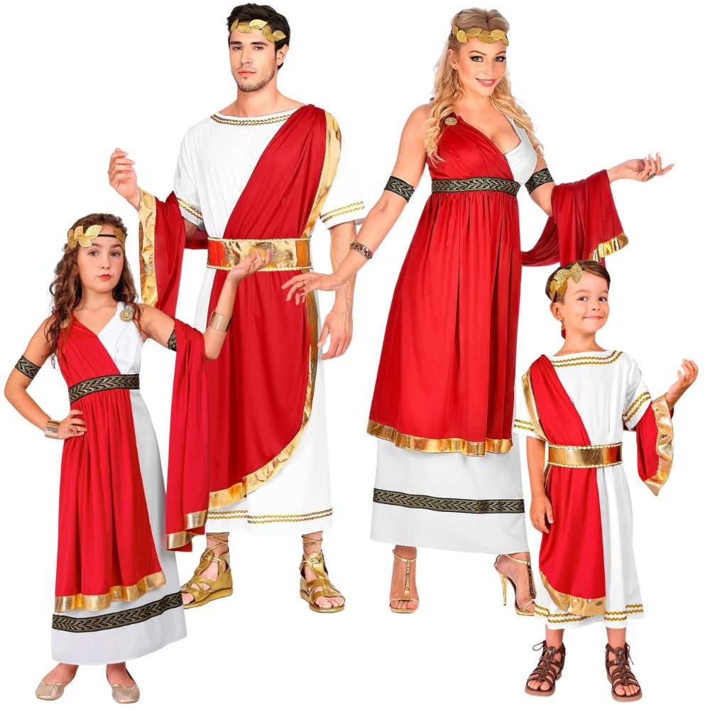 Déguisements pour le groupe du sénateur et de lady roman en grenat