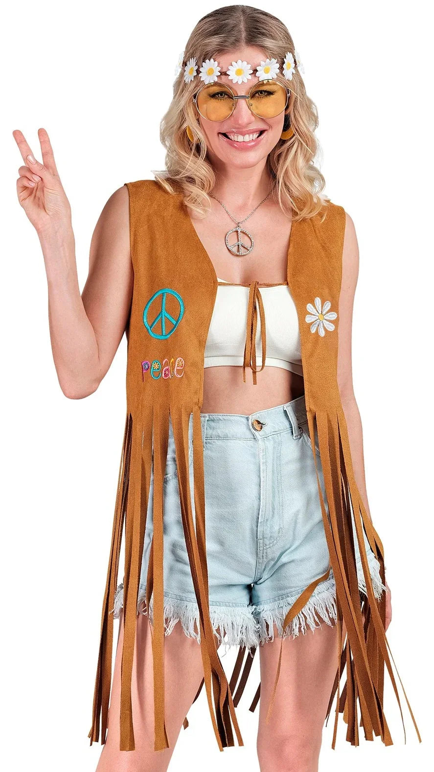 Chaleco Hippie Decorado con Flecos Largos Hippie Widmann