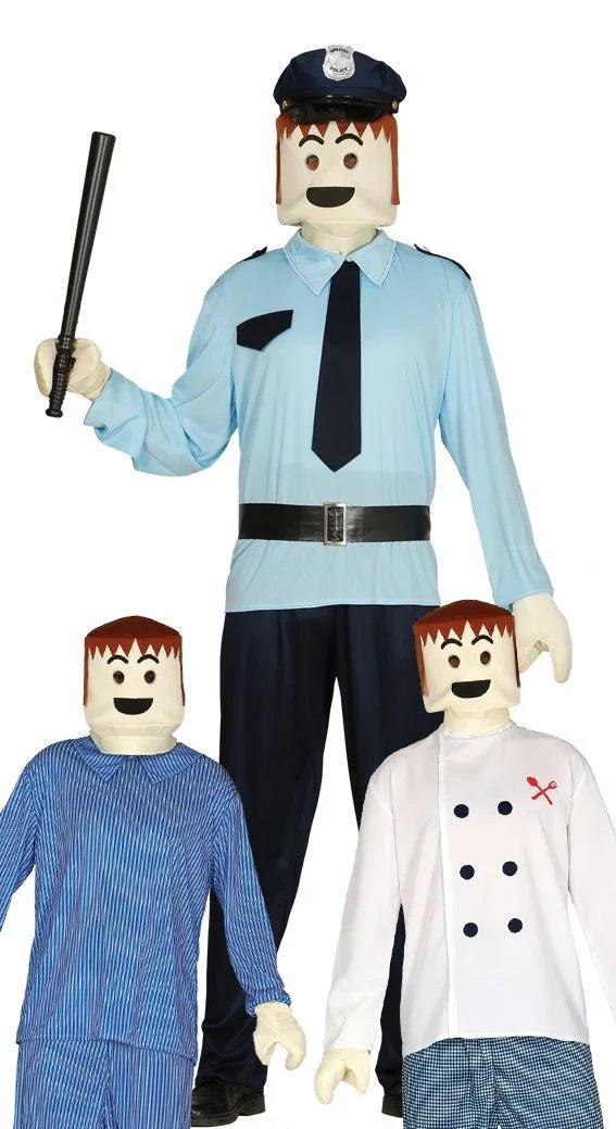 Máscara de Lego o Playmobil con Guantes Playmobil Guirca