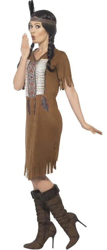 Disfraz de India Nativa Marrón para Mujer Indio Smiffys