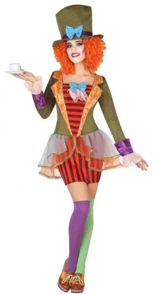 Disfraz de Sombrerera Loca para Mujer Dibujos Animados y Cuentos Atosa XS/S