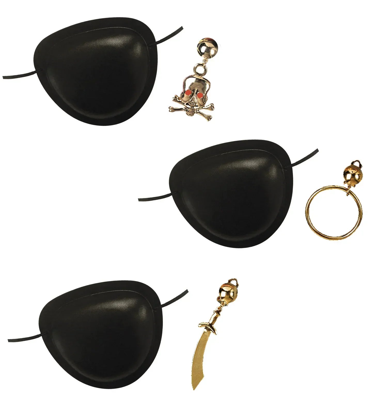 Parche Pirata con Pendientes Variados Complementos Piratas Widmann