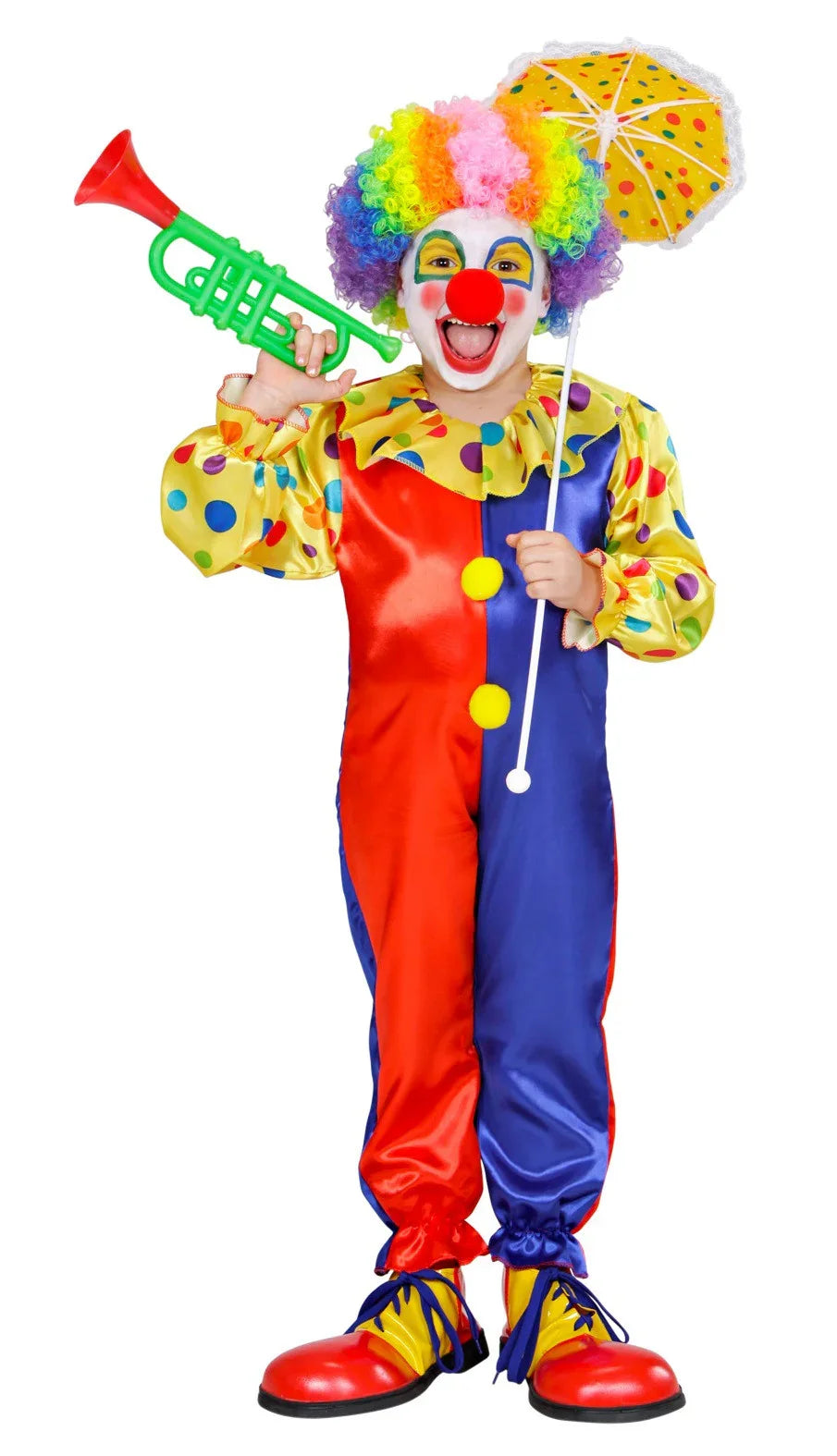 Disfraz de Payaso Rojo y Azul para Niño Payaso Widmann