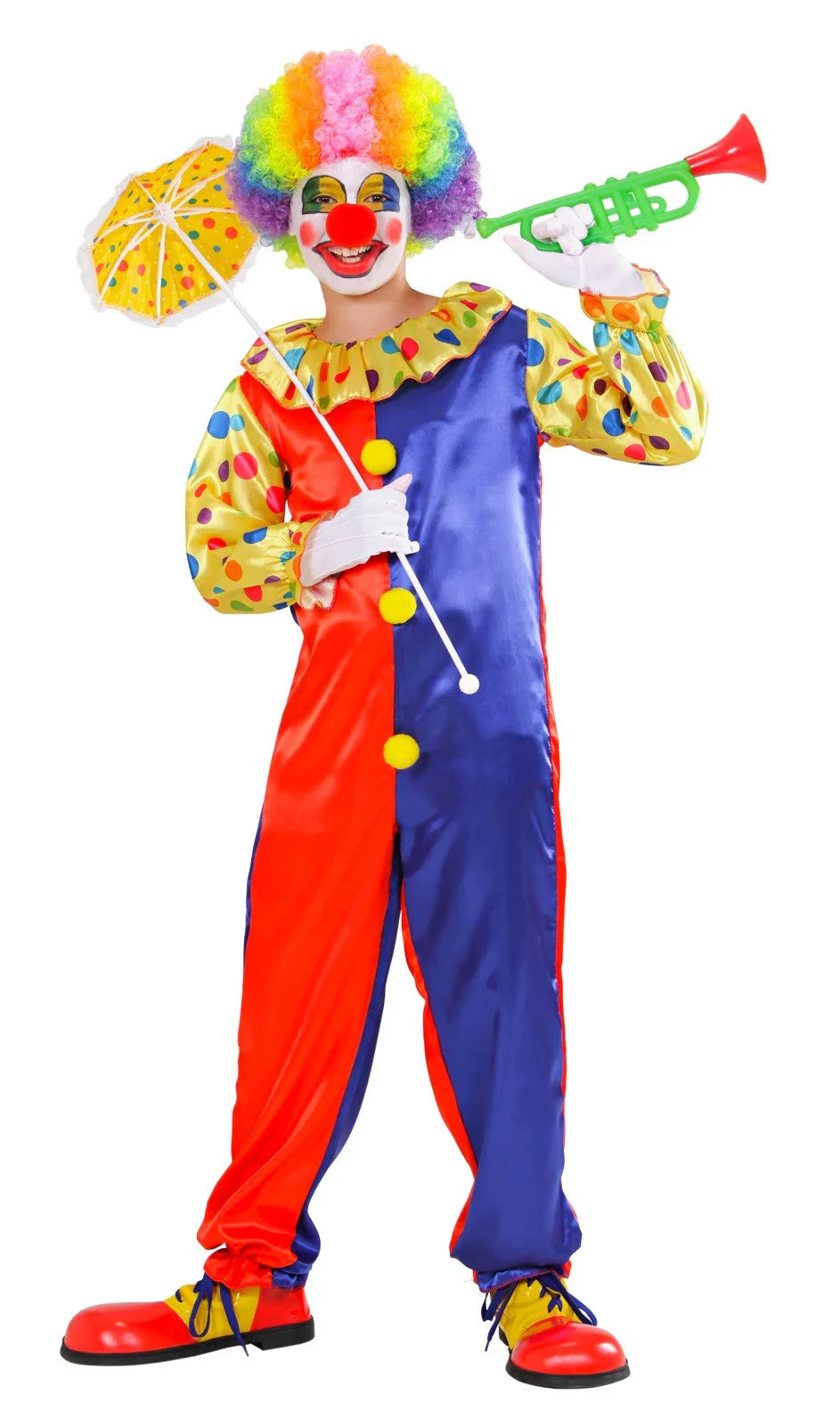 Disfraz de Payaso Rojo y Azul para Niño Payaso Widmann