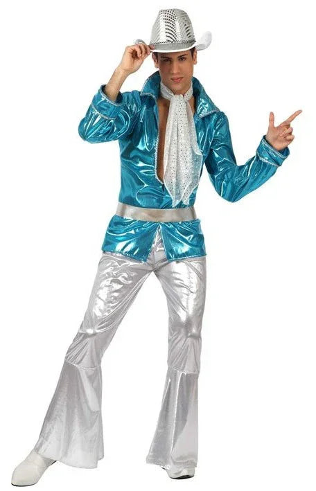 Disfraz de Discotequero Azul para Hombre Adultos Atosa