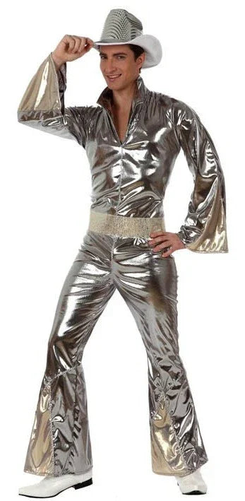 Disfraz de Disco Plateado para Hombre Adultos Atosa