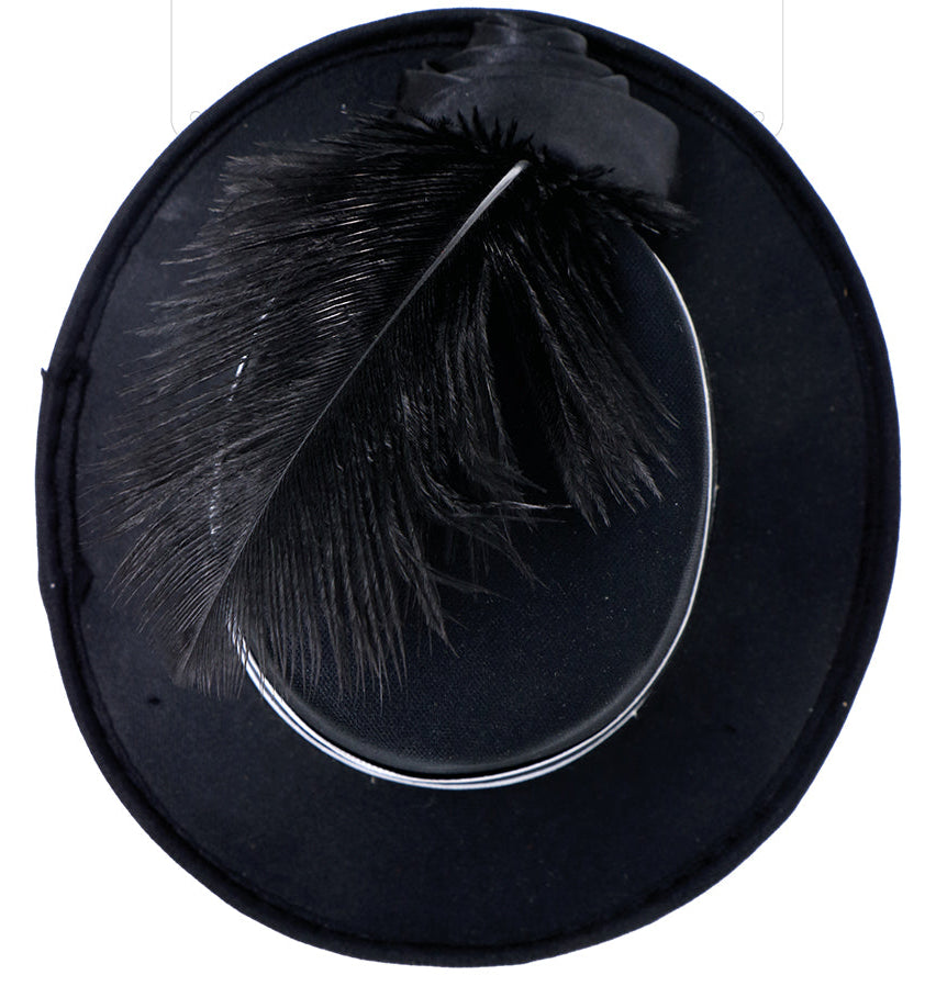 Diadème Mini Chistera Noire avec Plumes