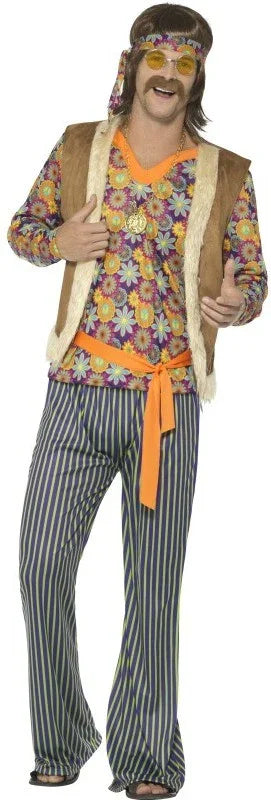 Disfraz de Hippie con Chaleco para Hombre Hippies Smiffys