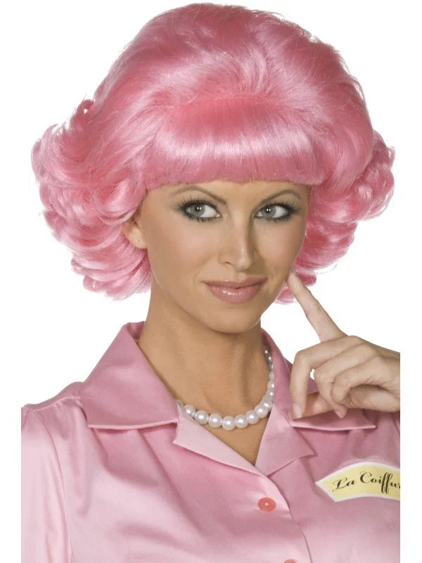 Peluca Rosa de Frenchy Grease Complementos Grease Años 40 - 50 Smiffys