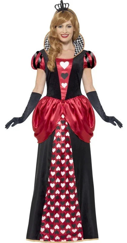 Disfraz de Reina de Corazones Largo para Mujer Dibujos Animados y Cuentos Smiffys