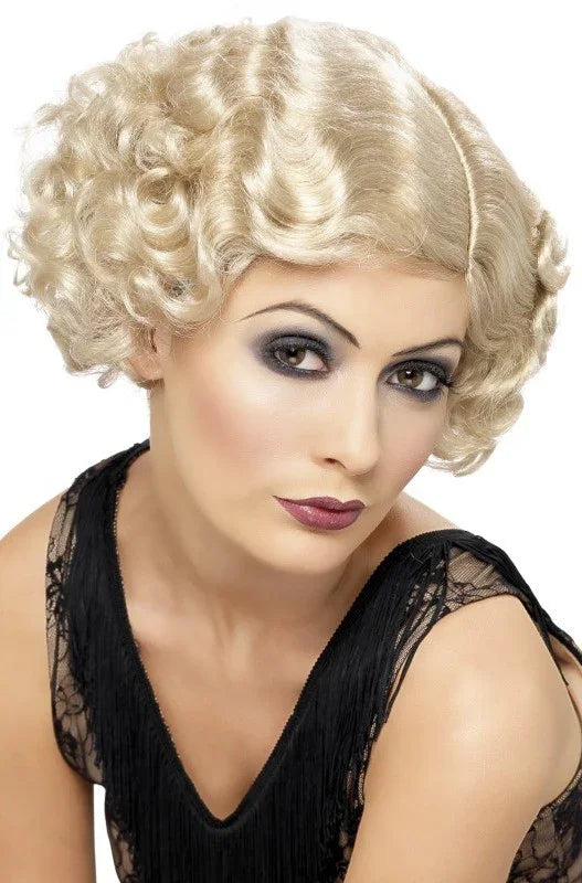 Peluca de Charlestón Rubia Charleston, Gangster y Años 20 Smiffys
