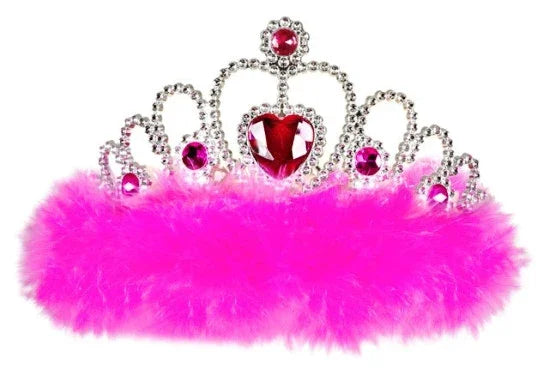 Tiara plata con marabú fucsia COMPLEMENTOS Widmann