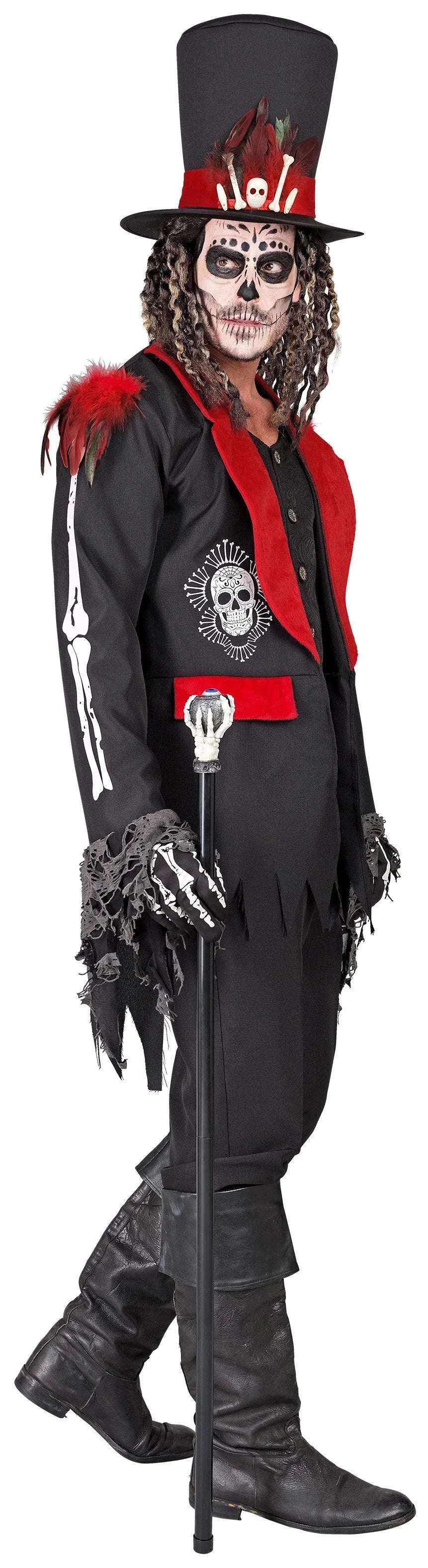 Disfraz de Esqueleto Vudú con Sombrero para Hombre Esqueletos Widmann