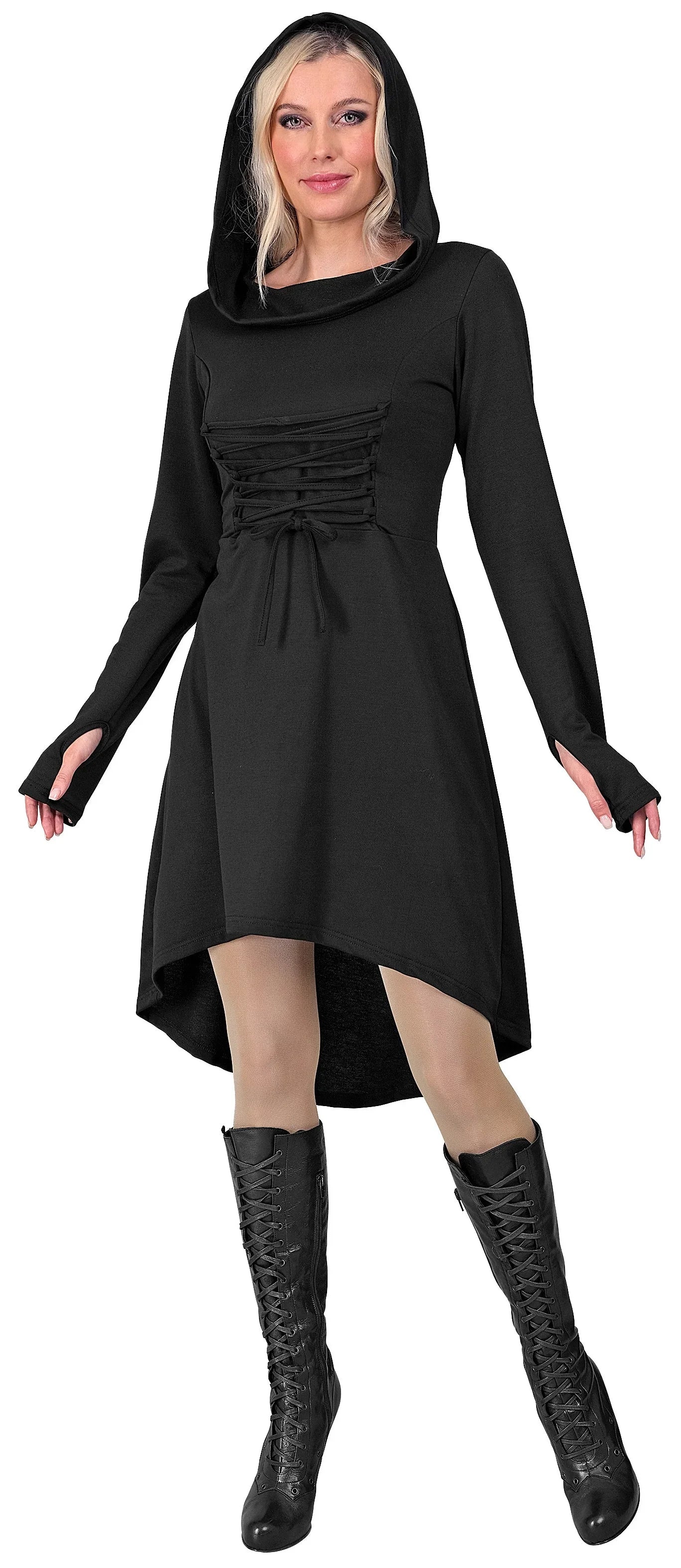 Disfraz Medieval Negro con Capucha para Mujer Medieval Widmann