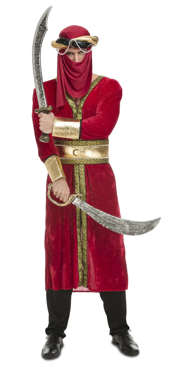 Disfraz de Guerrero Árabe Rojo para Hombre Árabe Viving