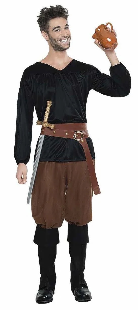 Disfraz de Campesino Medieval Oscuro para Hombre Medieval Kimokawaii