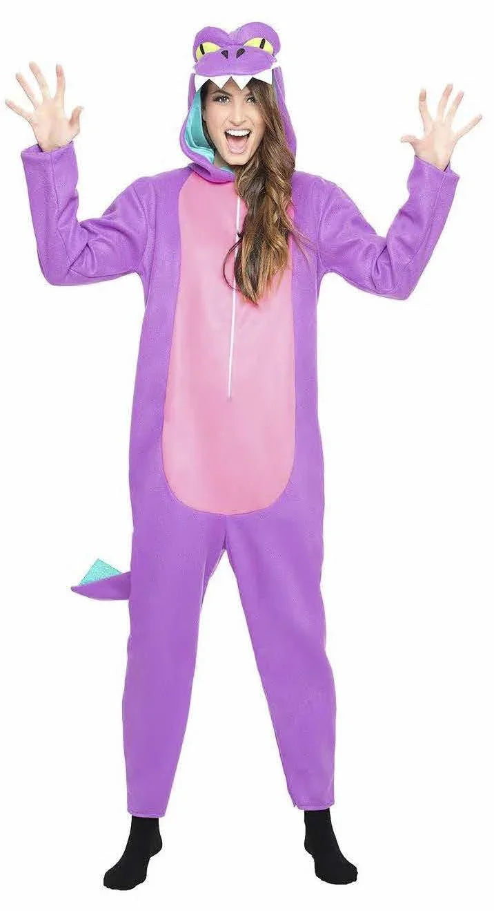 Disfraz de Dragón Morado y Rosa para Adulto Dragón y Dinosaurio Kimokawaii