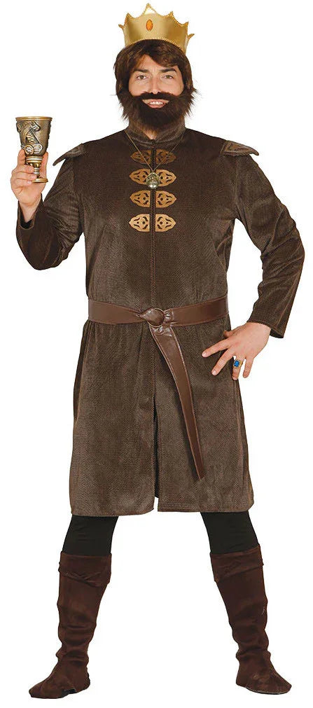 Disfraz de Rey Robert Medieval Marrón para Hombre Medieval Guirca