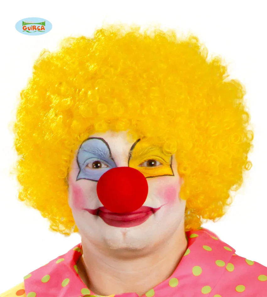 Pelucas de Payaso con Rizos en Colores Complementos Payasos Guirca Amarillo
