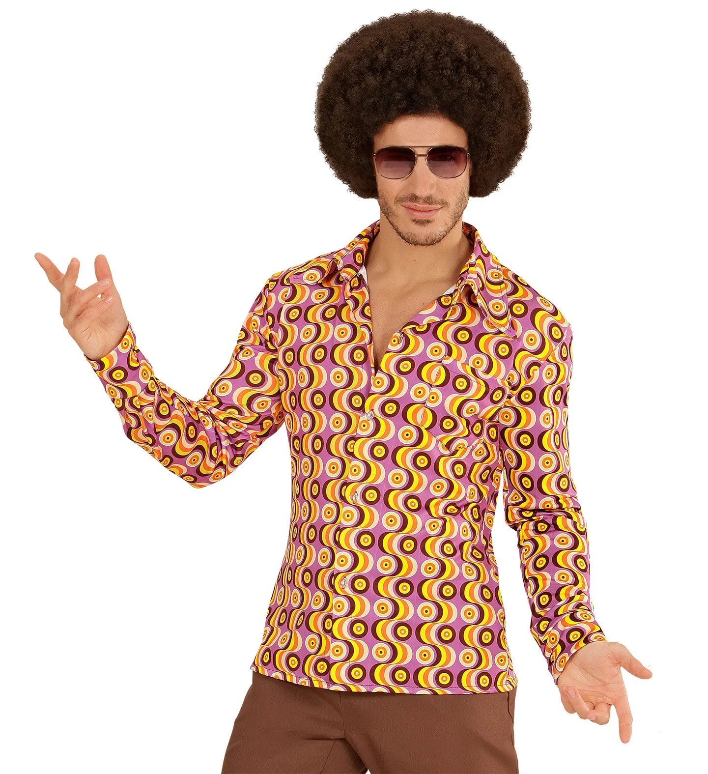 Camisa Setentera de Discos para Hombre Años 60 - 70 - 80 Widmann