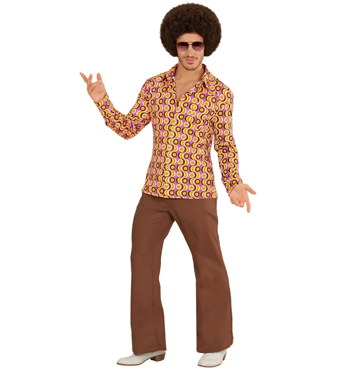 Camisa Setentera de Discos para Hombre Años 60 - 70 - 80 Widmann