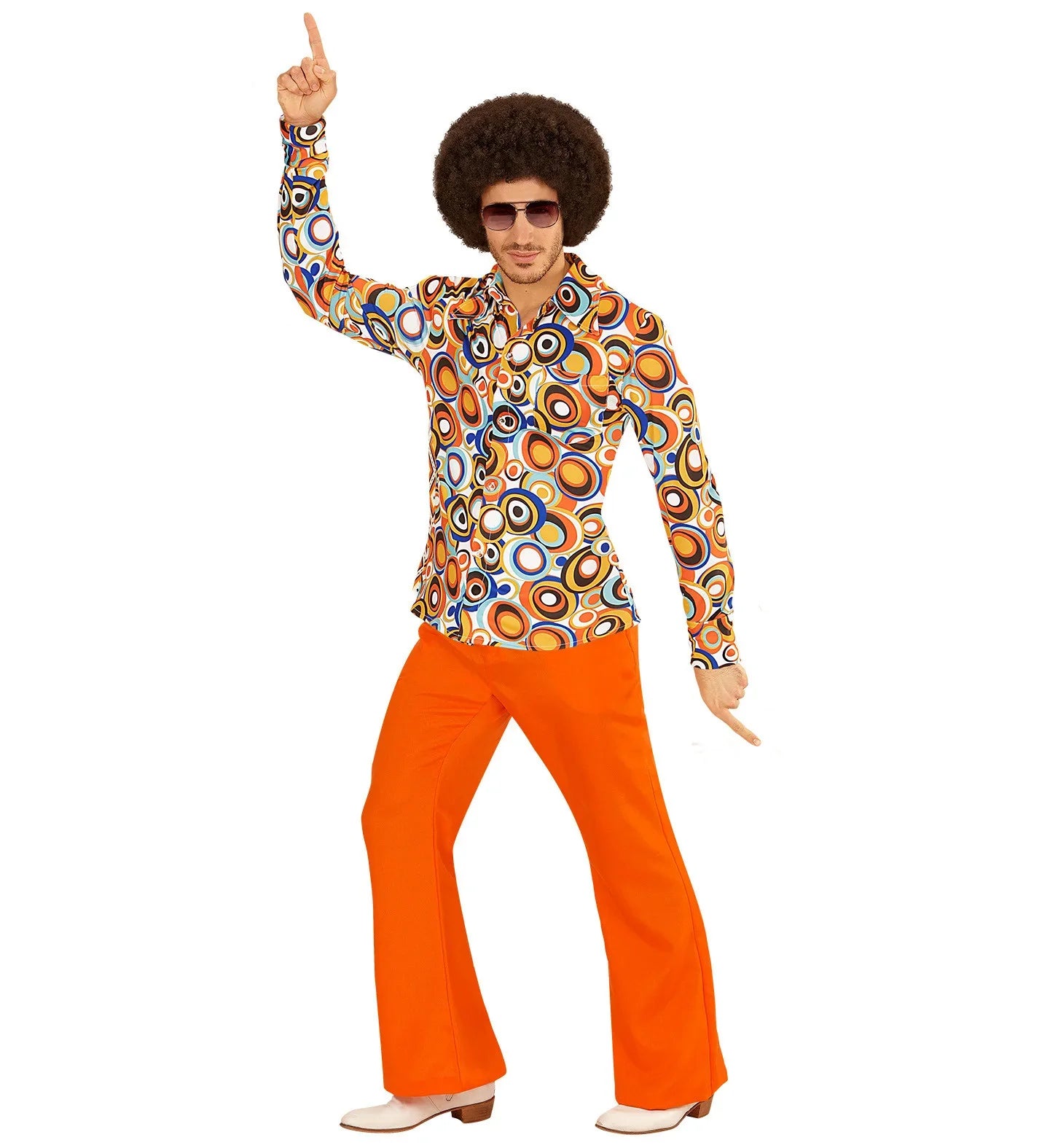 Camisa Setentera de Círculos para Hombre Años 60 - 70 - 80 Widmann