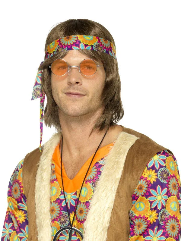 Gafas Redondas de Hippie Naranjas Complementos Hippies Smiffys
