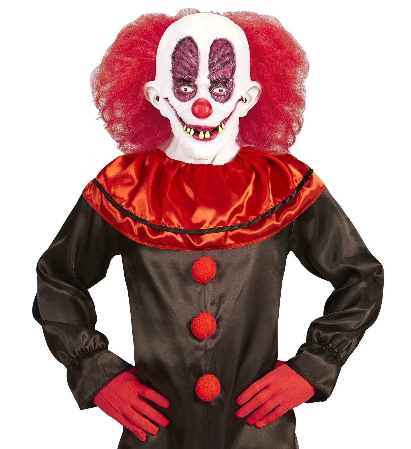Máscara Payaso Loco con Pelo y Cuello Payasos Asesinos Widmann