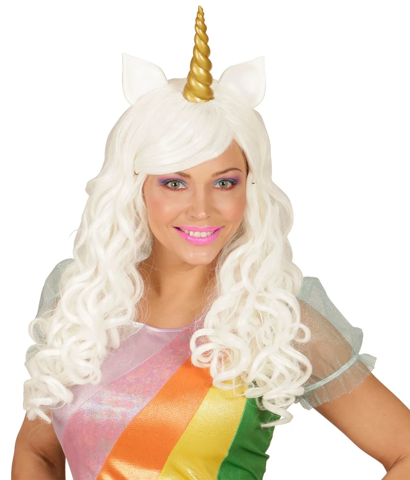 Peluca de Unicornio Blanca con Cuerno Unicornio Widmann