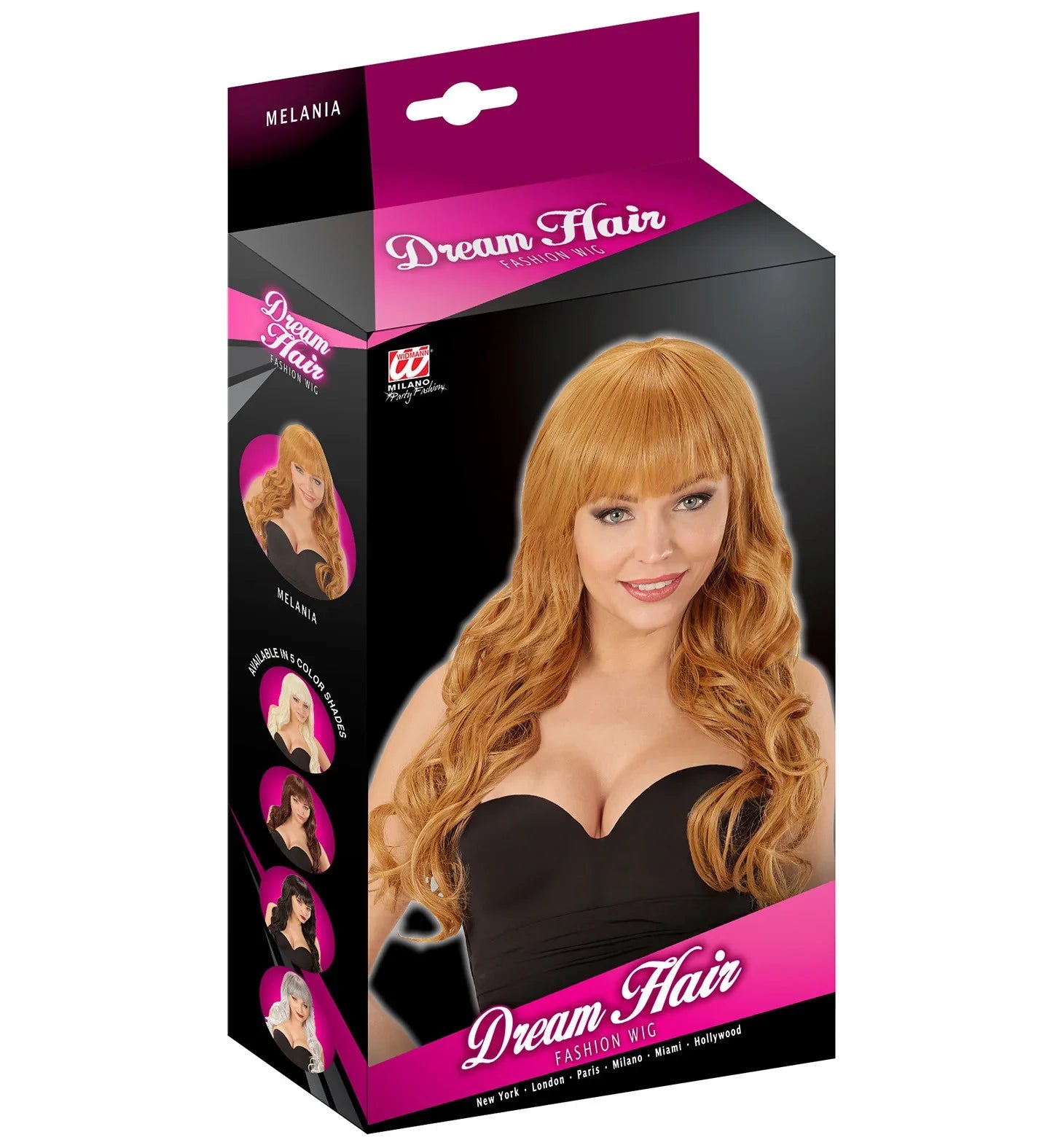 Peluca Pelirroja Ondulada con Flequillo Premium Pelucas Premium Widmann