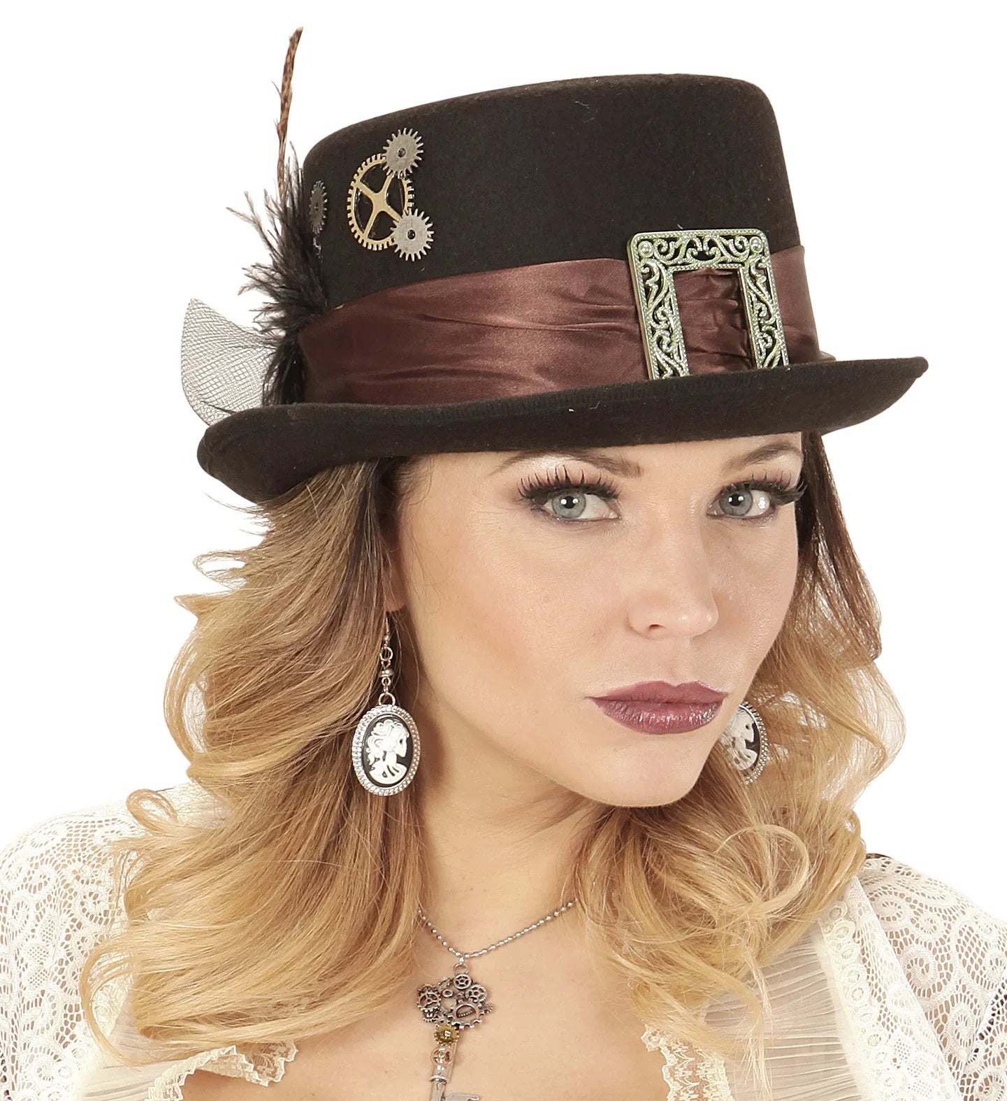 Chistera de Steampunk con Plumas Steampunk Widmann