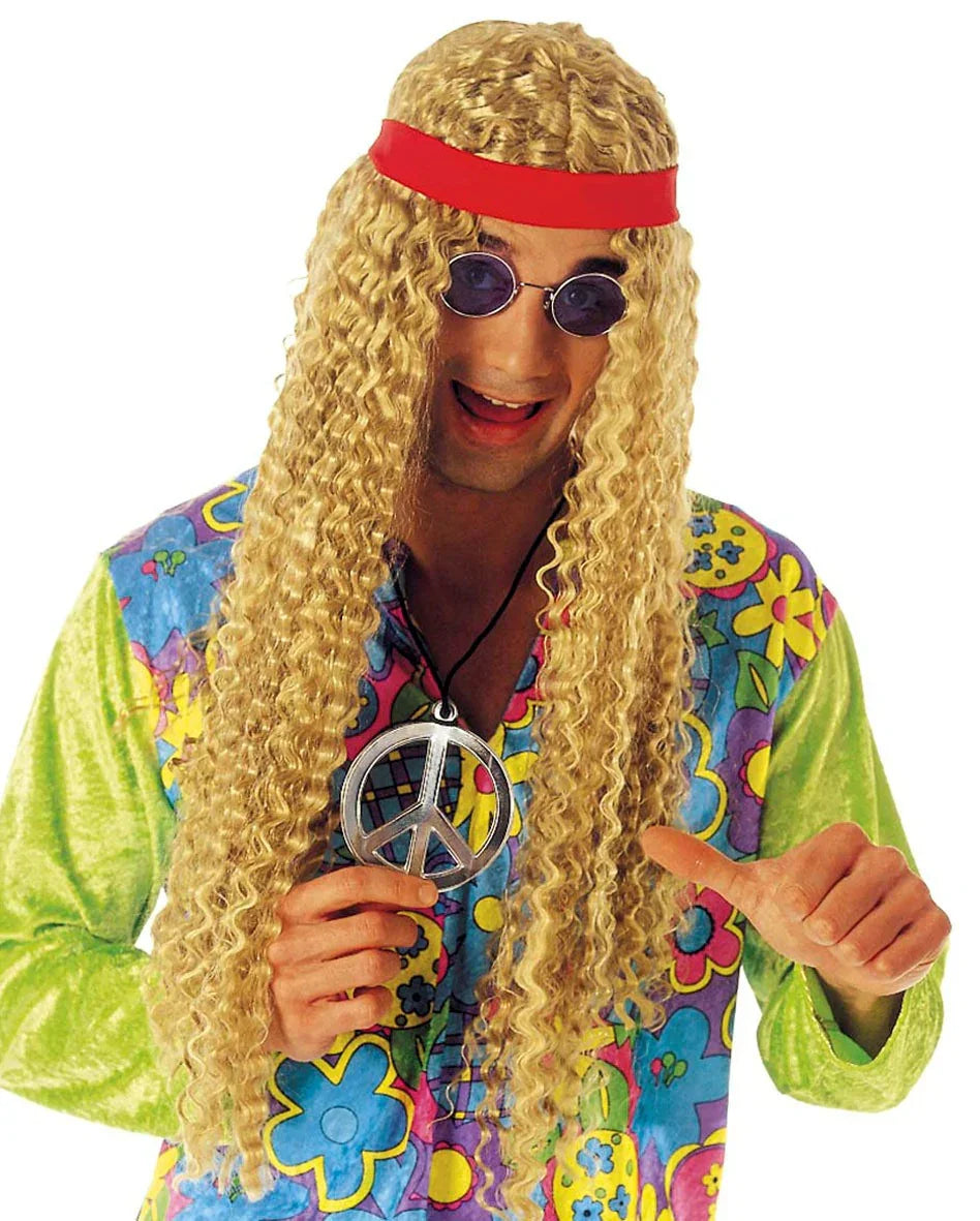 Peluca Rubia Rizosa de Hippie COMPLEMENTOS Sustitución