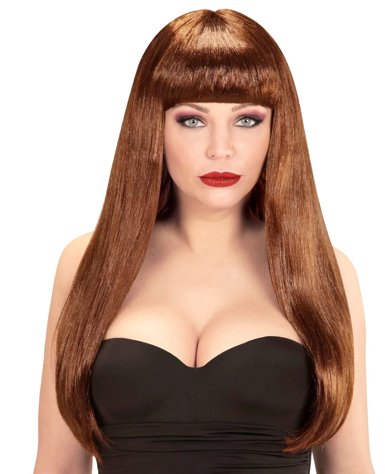 Peluca Castaña con Flequillo COMPLEMENTOS Widmann