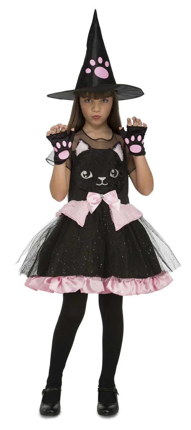 Disfraz de Bruja Gato Negro para Niña Brujas Viving