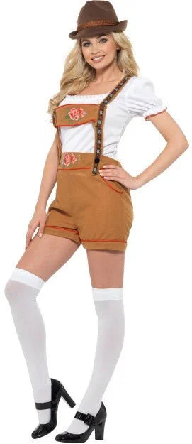 Disfraz de Alemana Marrón con Pantalón para Mujer Tiroleses Oktoberfest Smiffys