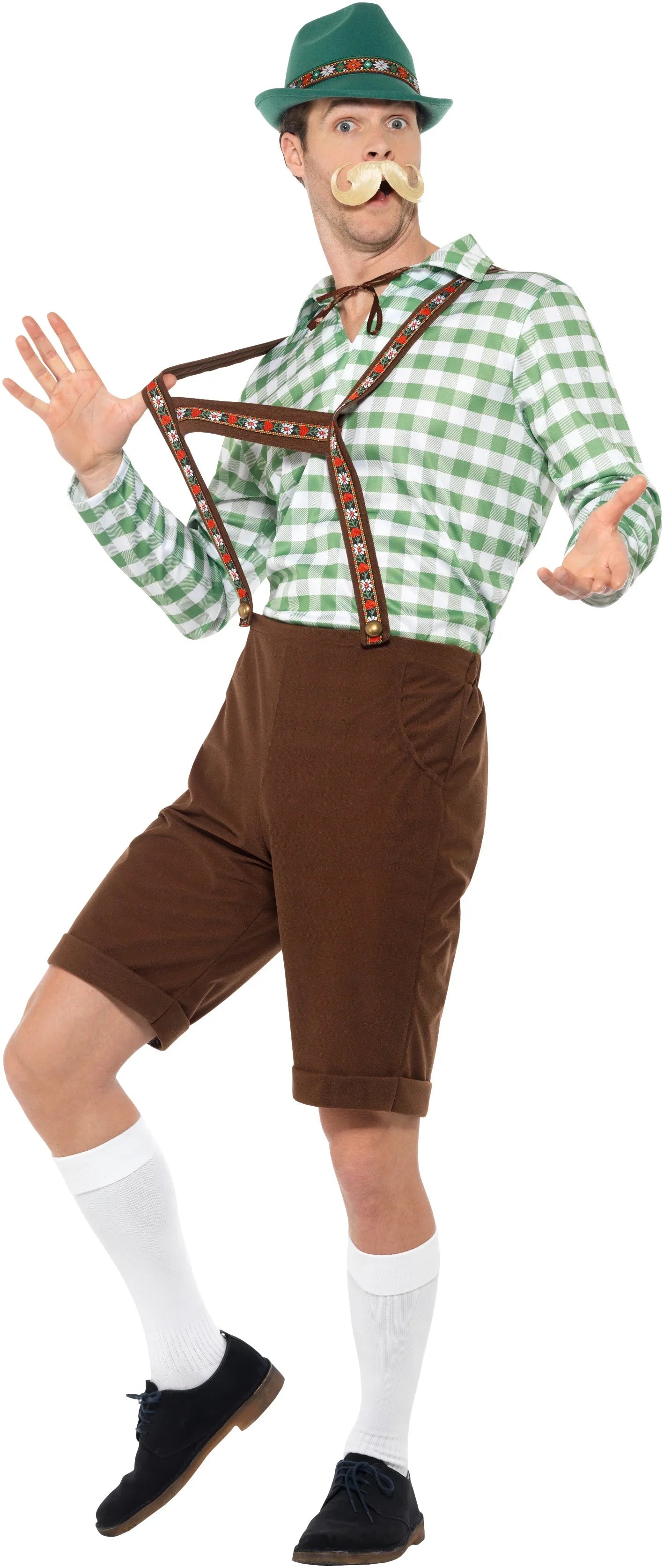 Disfraz de Alemán Camisa Verde para Hombre Tiroleses Oktoberfest Smiffys