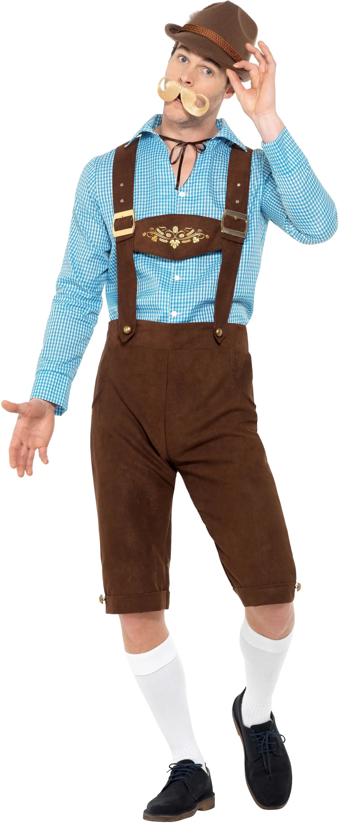 Disfraz de Bávaro Azul para Hombre Tiroleses Oktoberfest Smiffys