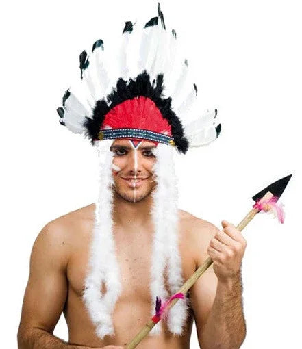 Penacho de Plumas de Jefe Indio Complementos Indios EuroCarnavales