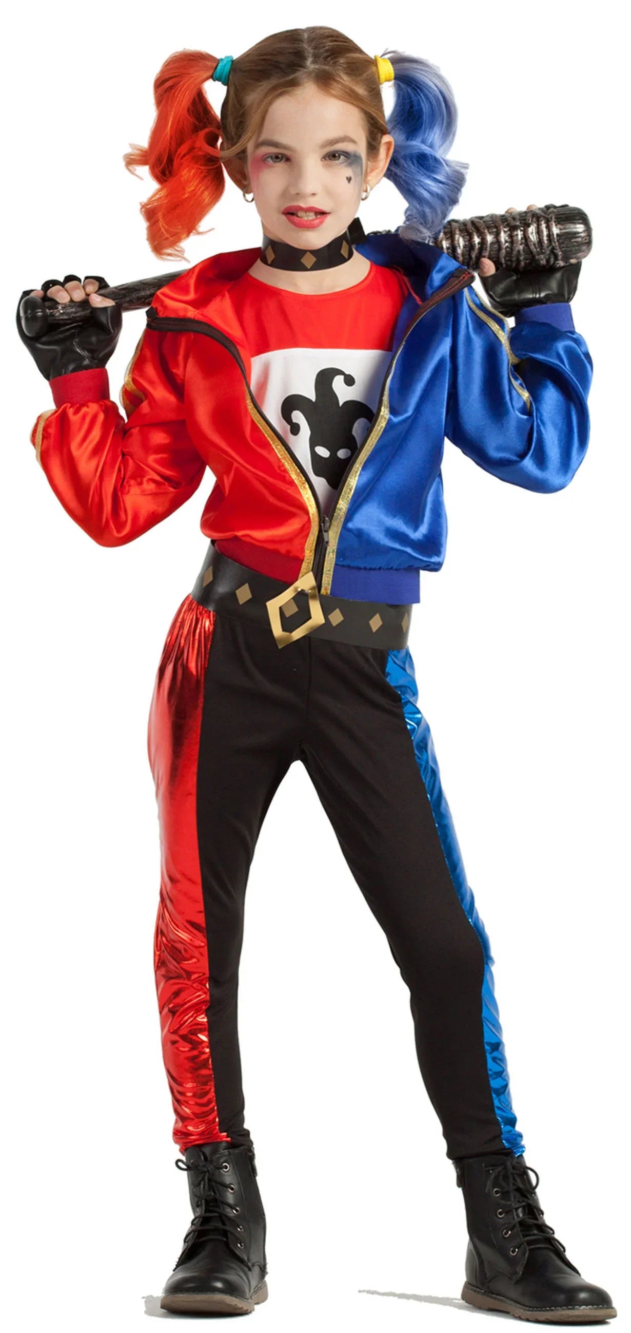 Disfraz de Harley Villana para Niña Harley Quinn Kimokawaii