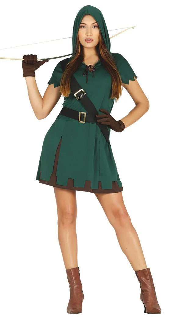 Disfraz de Arquera del Bosque para Mujer Robin Hood y Arquero Guirca