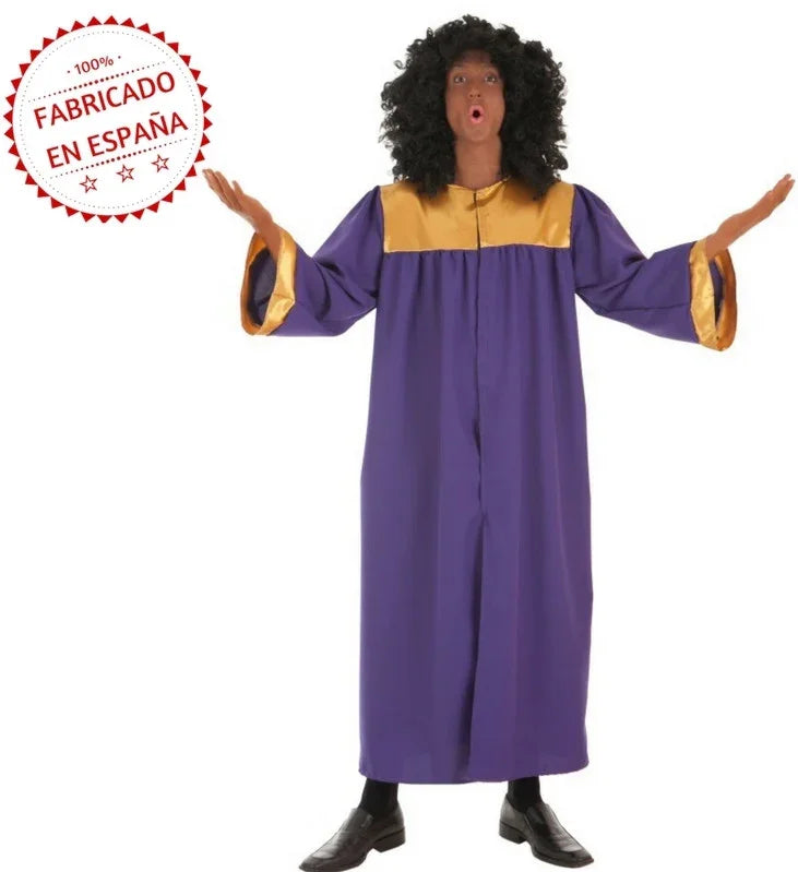 Disfraz de Coro Gospel Morado y Dorado para Adulto Cantantes y Músicos Llopis