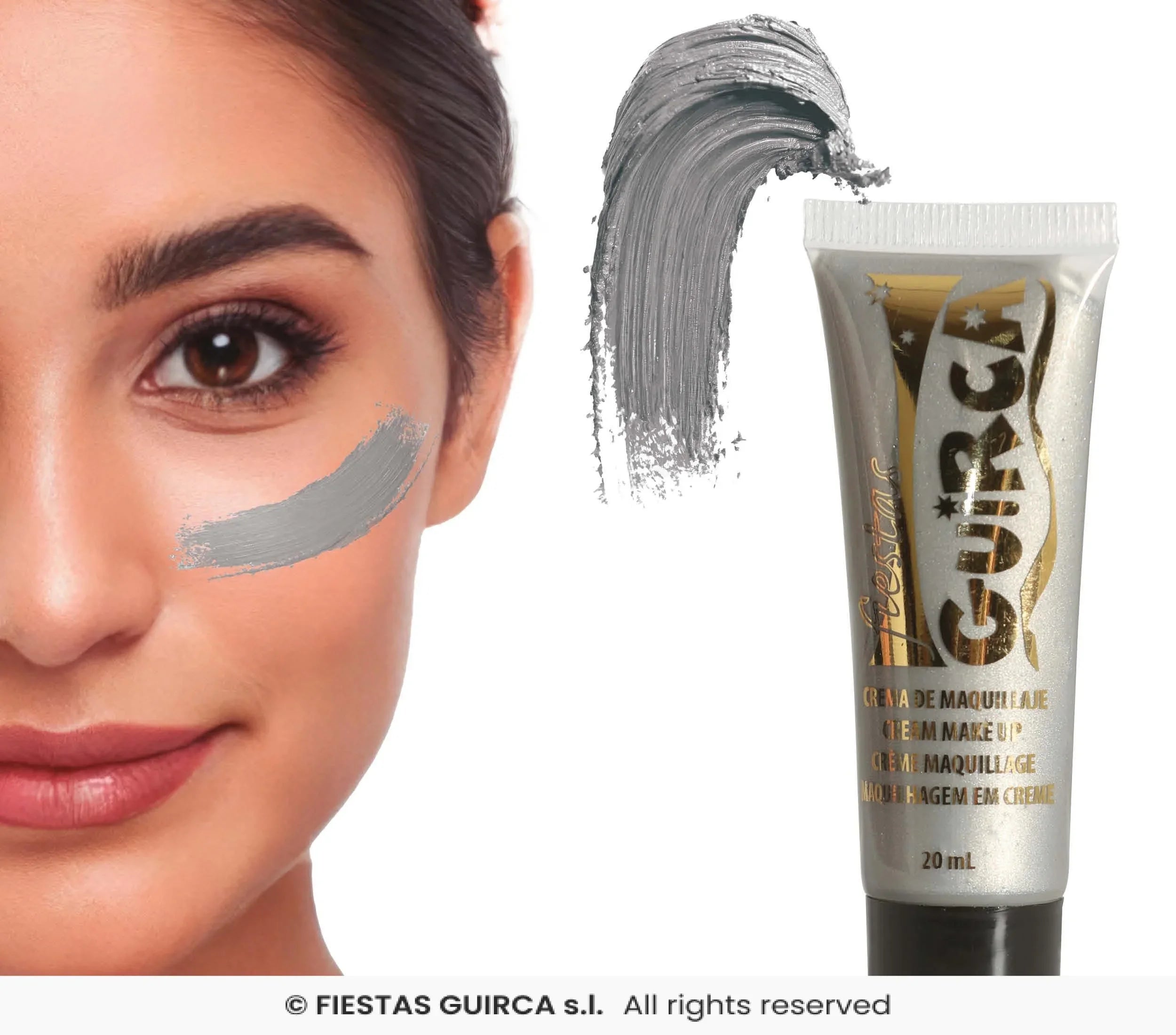 Tubo de Maquillaje en Crema en Colores Maquillaje en Crema Guirca Plateado