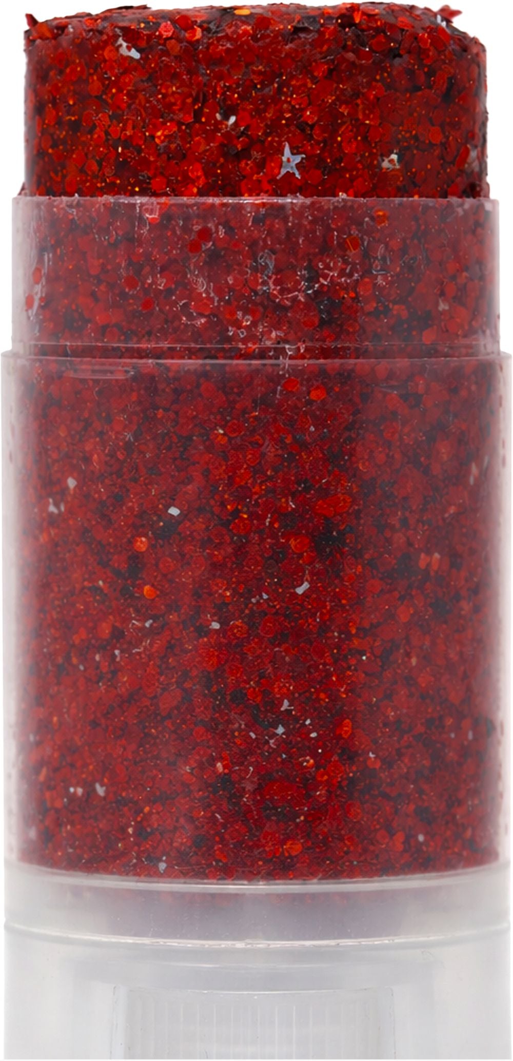 Bâton de maquillage pailleté rouge