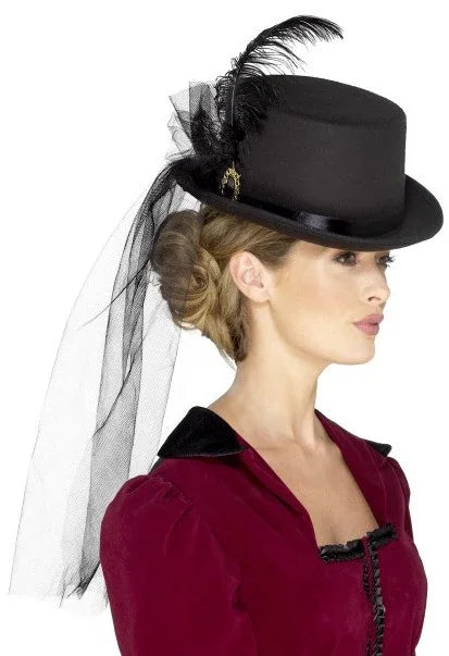 Sombrero Victoriano de Copa Complementos Venecianos y de Época Smiffys