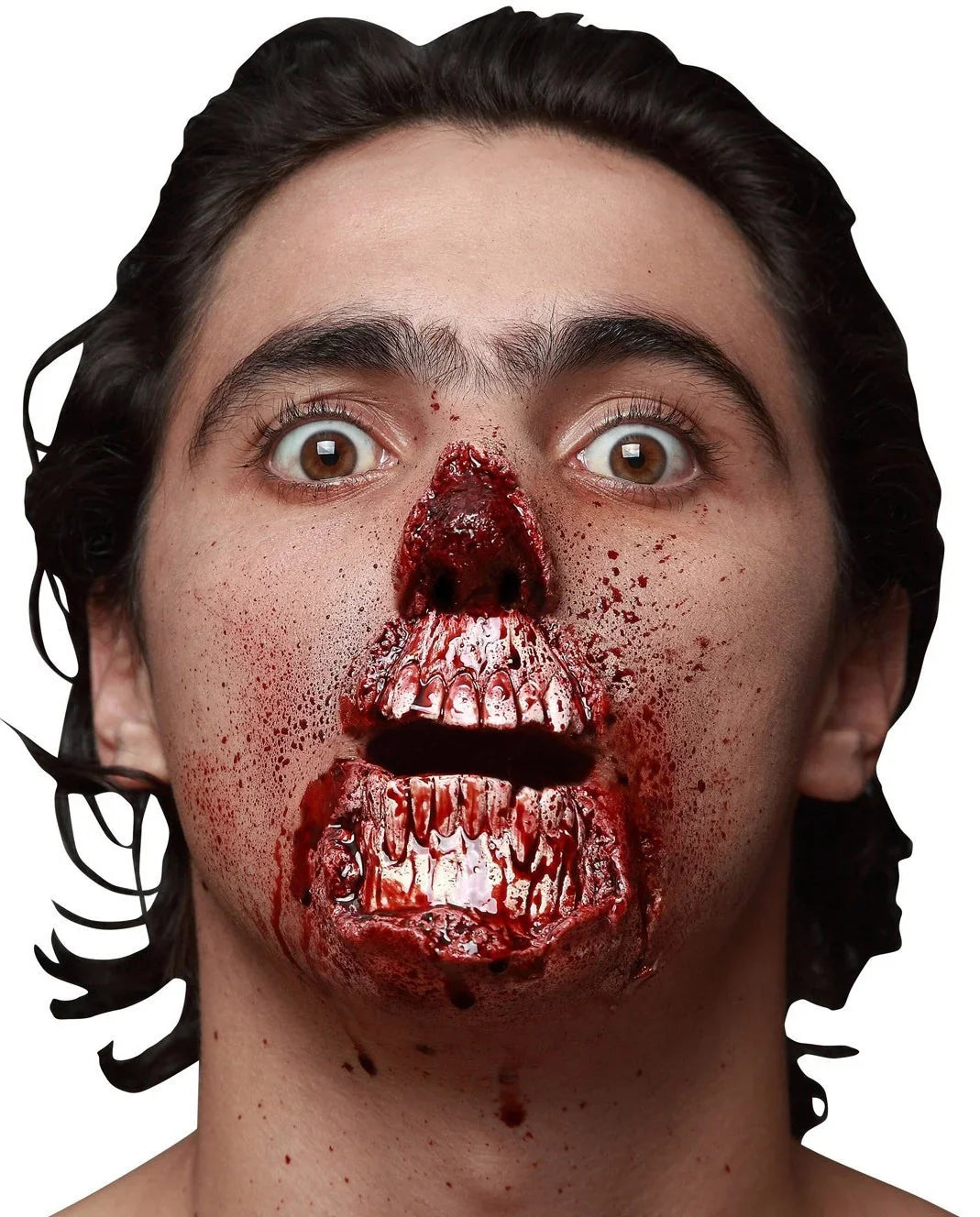 Cicatriz de Zombi en la Boca de Látex Prótesis y Heridas Viving