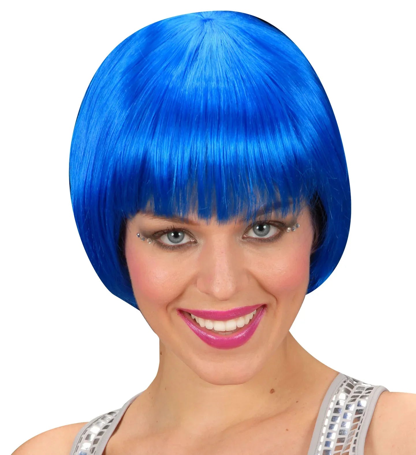 Peluca Azul Corta Lisa con Flequillo COMPLEMENTOS Widmann