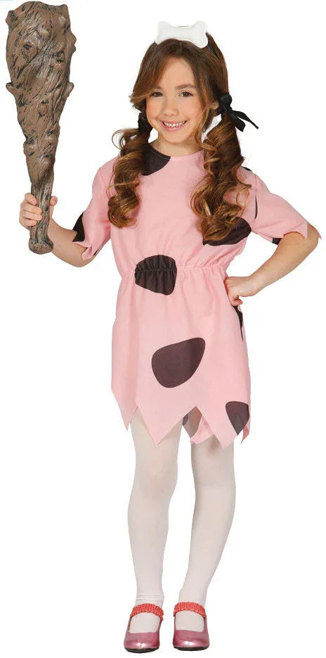 Disfraz de Troglodita Picapiedra Rosa para Niña Los Picapiedra Guirca