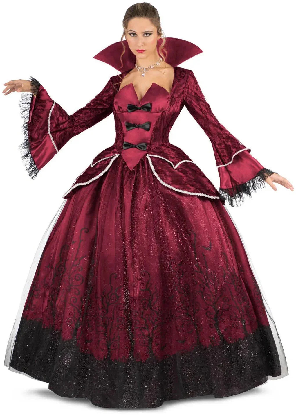 Disfraz de Condesa Vampira Granate para Mujer Vampiros y vampiresas Viving